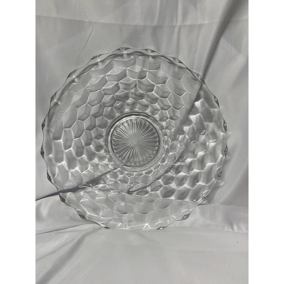 VTG Fostoria American Clear Glass Serving Plate Large Round Platter 14" - Picture 1 of 6
